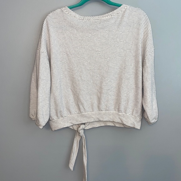 EUC Anthropologie Postmark Bianca Striped Tie Top Sweatshirt Size Small - Picture 9 of 9